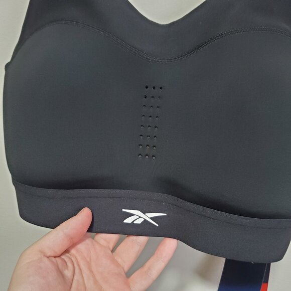 REEBOK NWT PureMove+ Bra MotionSense Adjustable Stretch Blk Womens L/XL A-C Cup - Picture 3 of 13